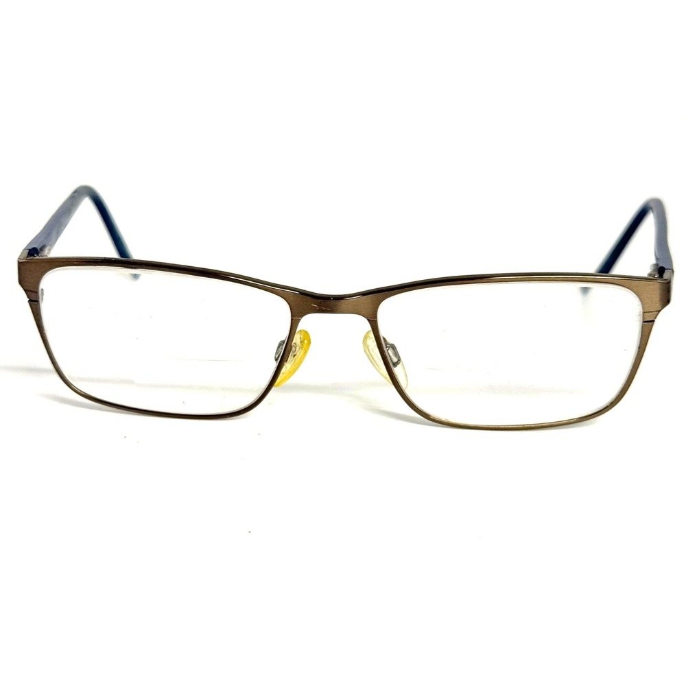 Charmant Titanium Eyeglass Frames Bronze Blue Rectangle CH11426 55-17-140 BR